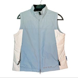 Vans Quilted Functional Snow Vest Zippered Blue/White Size Medium